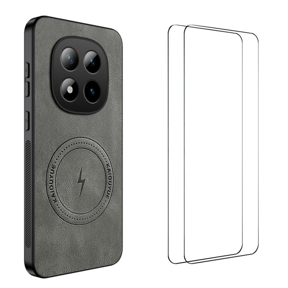 (Grey) Wanlonfeng For Xiaomi Poco M8 Pro 5G / Xiaomi Redmi Note 15 Pro+ 5G (Global) Magnetic Case Sd Series Nappa Texture Pc T Grey 6914290814572