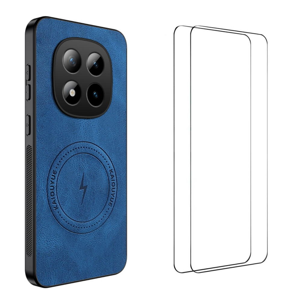 (Blue) Wanlonfeng For Xiaomi Poco M8 Pro 5G / Xiaomi Redmi Note 15 Pro+ 5G (Global) Magnetic Case Sd Series Nappa Texture Pc T Blue 6914298479681