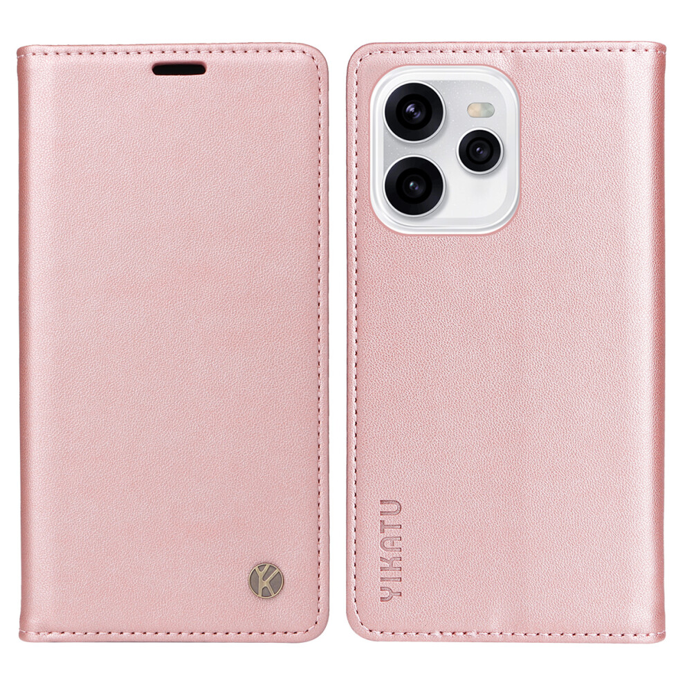 (Rose ) Yikatu For Oppo Reno15c 5G (China) / Oppo Reno15 5G (Global) Phone Cases Magnetic Closure Pu Leather Mobile Cover Gold 6914296274295