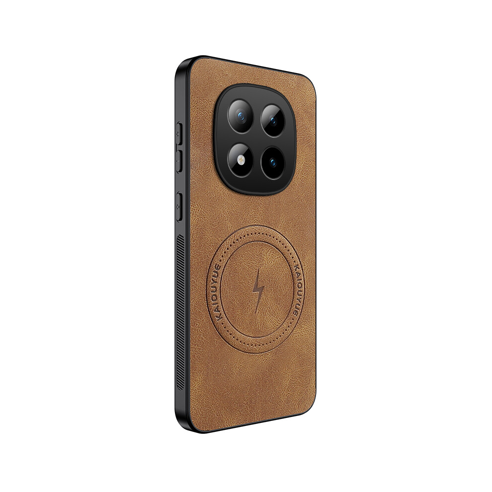 (Brown) Wanlonfeng For Xiaomi Poco M8 Pro 5G / Xiaomi Redmi Note 15 Pro+ 5G (Global) Magnetic Case Sd1 Series Nappa Texture Pc Brown 6914292860966