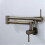 Antique brass folding kitchen faucet with double joint swing arm 1