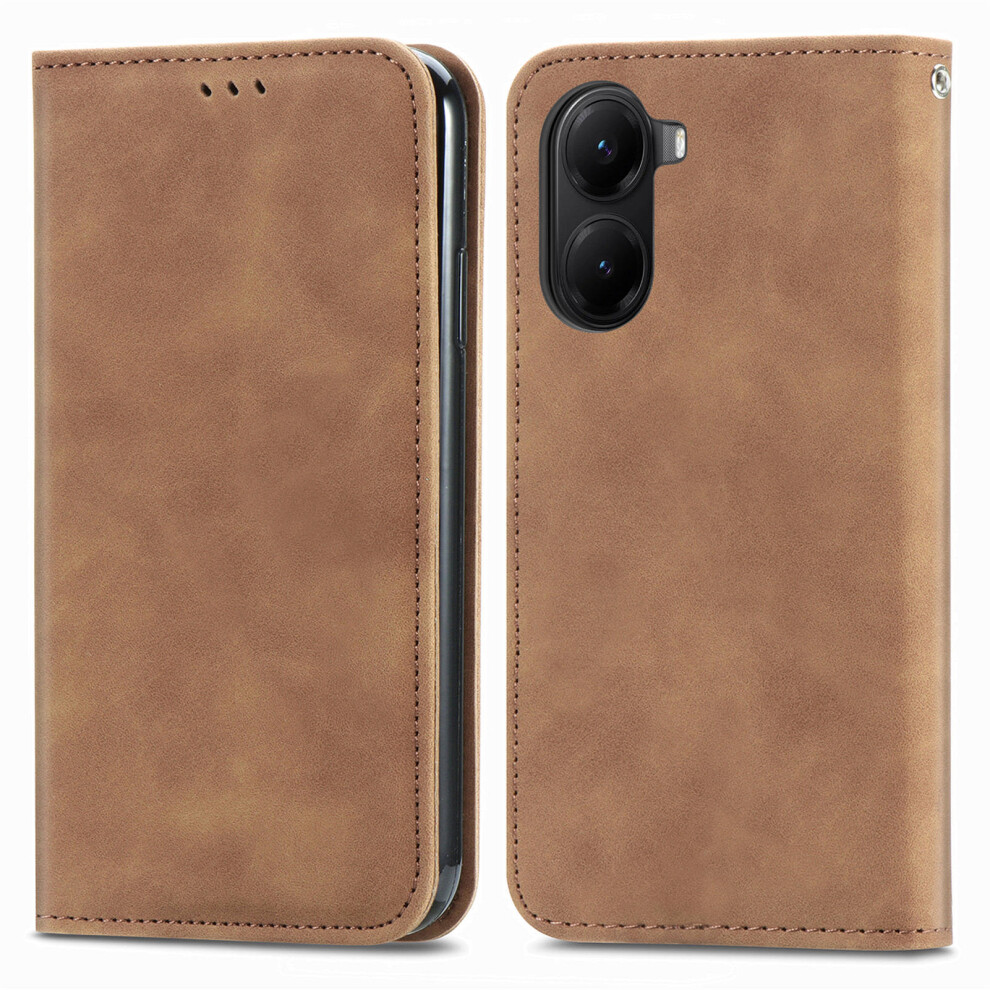 (Brown) For Xiaomi Redmi A5 Nfc (Eu) (173.45Mm) Leather Case With Card Holder Magnetic Absorption Phone Cover Brown 6914295828130