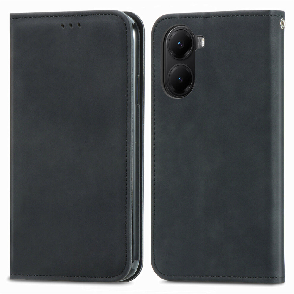 (Black) For Xiaomi Redmi A5 Nfc (Eu) (173.45Mm) Leather Case With Card Holder Magnetic Absorption Phone Cover Black 6914294191938