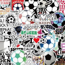 Autocolante de fotbal, pachet de 50, pentru sticle de apă, cadouri de fotbal pentru adolescente, autocolante distractive pentru laptopu