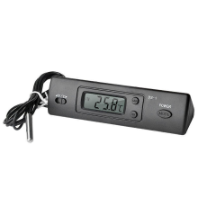 Termómetro para automóvel com visor LCD, relógio, sensor de temperatura interior e exterior com sonda, controlador comut