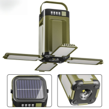 Lanterna solar dobrável de 500 lm, multifuncional, com design de quatro folhas, ideal para campismo de inverno e luz amb