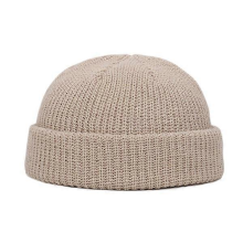 Gorro de Malha para Homem Estilo Marinheiro Retro Gorro Ajustado sem Aba em Azul Marinho