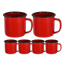 6 Peças Canecas Vintage de Esmalte 120 ml, Copos para Chá, Sumos e Bebidas Quentes, Fáceis de Limpar, Pega Antiderrapant