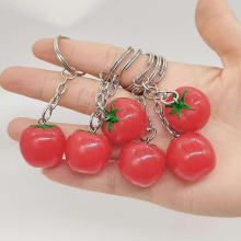 Conjunto de 16 porta-chaves de tomate em resina, pendente realista em forma de vegetal para lembranças de festa, decoraç