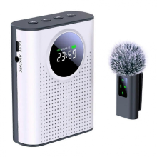 Amplificador de voz com microfone de lapela magnético, microfone pessoal e altifalante com ecrã LED, portátil para aulas