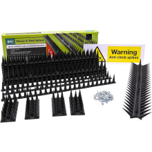 (Black, 12pcs) Fence Wall Spikes Garden Tall Bird Spikes