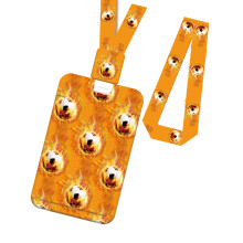 Football Themed Lanyard ABS Card Holder Set with Retractable-5