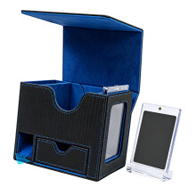 PU Synthetic Two Side storage Container Holds 100 Double-Blue