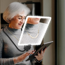 5x handsfri nackförstoringsglas med 50 justerbara LED-lampor, flexibel svanhals, helsidesförstoring för äldre och svag s