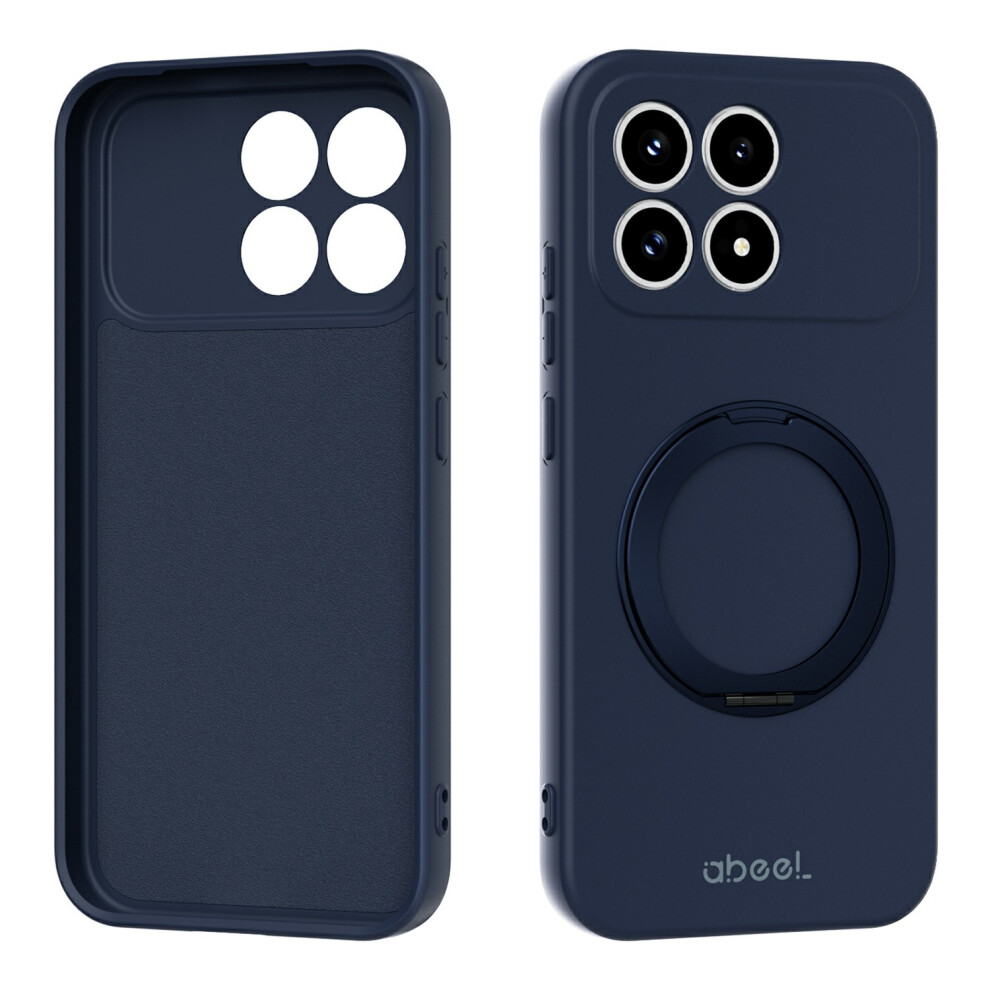 (Dark ) For Xiaomi Redmi K90 5G / Poco F8 Pro Magnetic Case Kickstand Skin Touch Liquid Silicone Phone Cover Blue 6914292915314