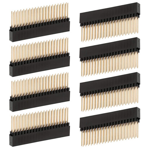 8PCS,2X20(40 Pin) Extra Tall Female 0.1 Inch Pitch Stacking Header for Raspberry Pi A+/B+/Pi 2/Pi 3 Extra Tall Header