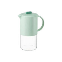 Bärbar Vattenkanna i Glas med Lock Kök Kaffekanna med Handtag Kaffe Te Vattenkokare Kaffekärl Tekärl 1800 Ml Ljusgrön