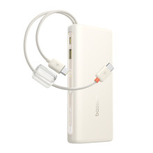 Externe Batterie - Powerbank für Telefon Baseus Powerbank 20000mAh 100W mit Display und zwei USB-C-Kabeln beige