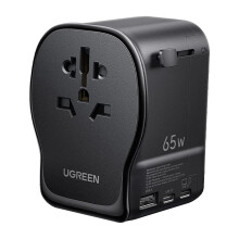 Lader - Ugreen netadapter - 55001 - S550 65W Universele Reisadapter 2x USB-C USB-A Typ B E/F G ()