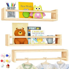 ZOCONE 3 Pcs Floating Nursery Book Shelves Book Shelf Wall Mounted Kids Suitable for Organizing and Decorating Walls Baby Floating Shelves in Nursery