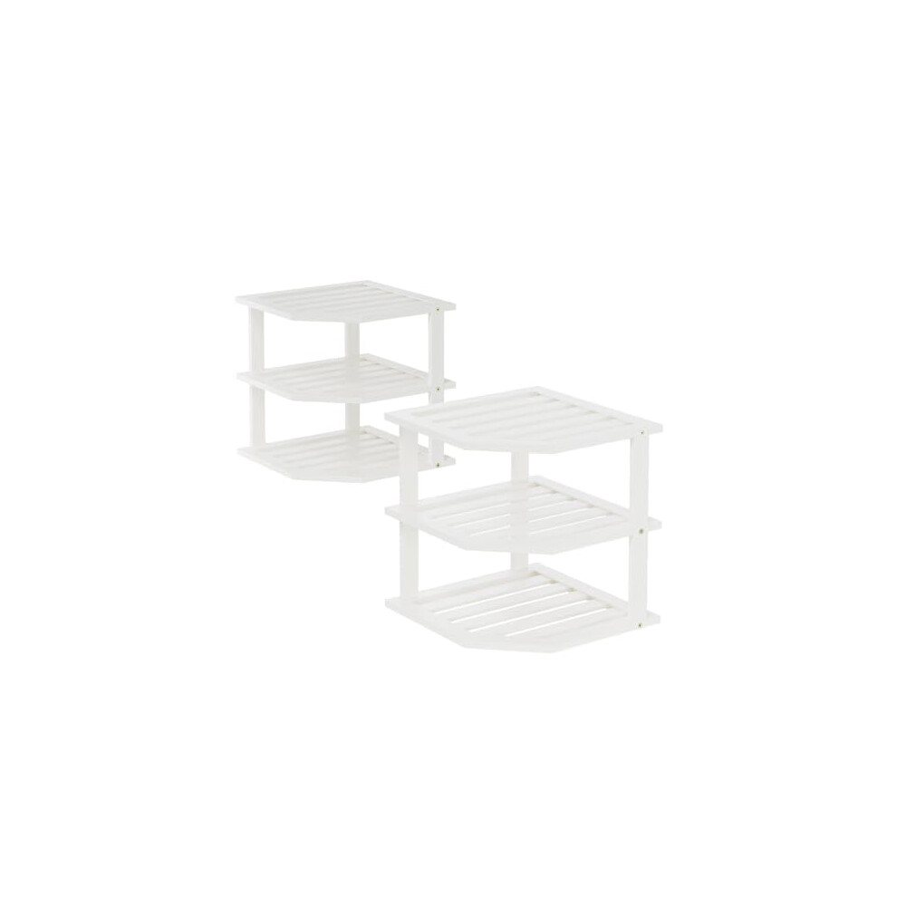 Fibogollo 3 Tier Bamboo Corner Shelf(2 Pack),Dish Drying Rack,Plate Organizer,Kitchen Spice Rack For Countertop And Cabinet,Pantry Organization And 785366577426
