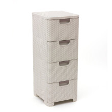 Curver 4 Drawer Shelf, Off-White, 33x38x79