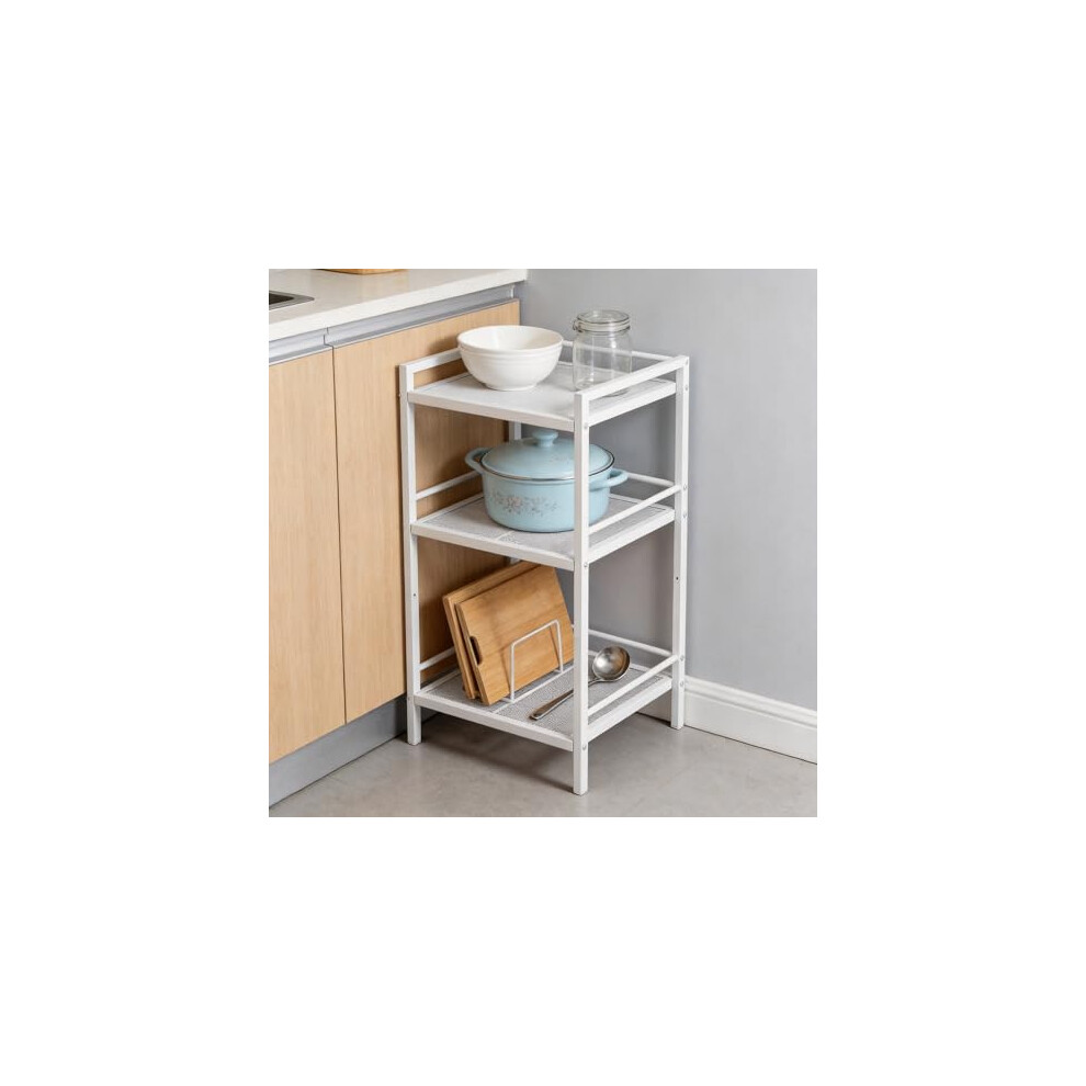 Photos - Other Furniture Lidzopas 3-Tier Carbon Steel Metal Bathroom Rack Freestanding Kitchen Storage Organizer with Drawer, Rustproof Black Ladder