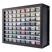IRIS USA Bead Organizer Storage Bin Drawer Cabinet, 64-Drawer Plastic Organization Chest for Screws Bolts Nails Hardware Small Parts Electronics Charm
