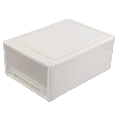 Jandson 18L Stacking Chest Storage Drawer Box Bin, Desktop Office Organizer, 1 Pack