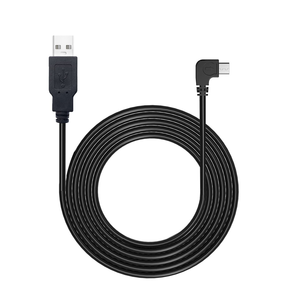 Pixelman Dash Cam Power Cord,Micro Usb 11.5Ft Long Charging Cable For Dashcam Mirror Cam,Usb To Micro Usb Car Camera Charger Wire,90 Degree Angle Power Cord