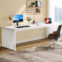 Tribesigns 180 cm Desk Large Computer Desk PC Table Office Table with Sturdy Metal Frame Workstation without Chair,White