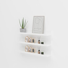 DEZYN - Set of 3 Floating Shelves Wood Wall Mounted Shelf Picture Ledge Display Racks Spice Racks Decorative Wall Shelves for Bedroom Living Room