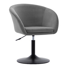 DUHOME Modern Velvet Swivel Armchair, Height Adjustable, Grey, 41.9 x 40.6 x 86.4 cm, Dining, Black, Adjustable Height, Swivel