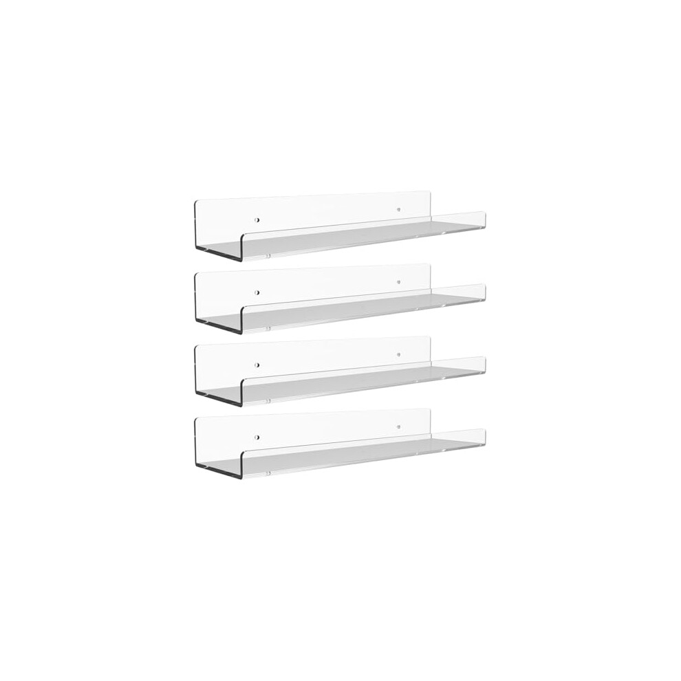 Photos - Other for Repair Eidoct 4 Pack Floating Shelves, 15" Transparent Acrylic, Minimalist Style, Wall Mounted, 4 Shelves, Glossy Finish, 5 kg Capa