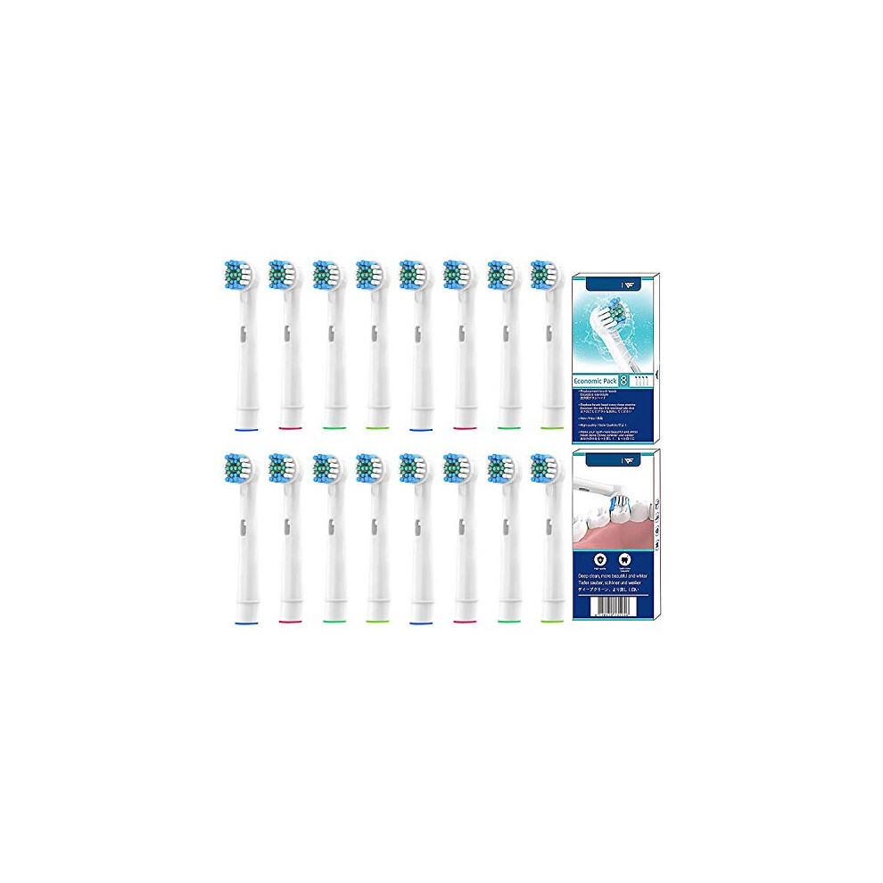 Yanban 16Pcs Packaged Replacemen Brush Heads For Oral B, Refill Toothbrush Head For Braun Electric Toothbrush, Deep And Precise Cleaning Teeth, Gentle