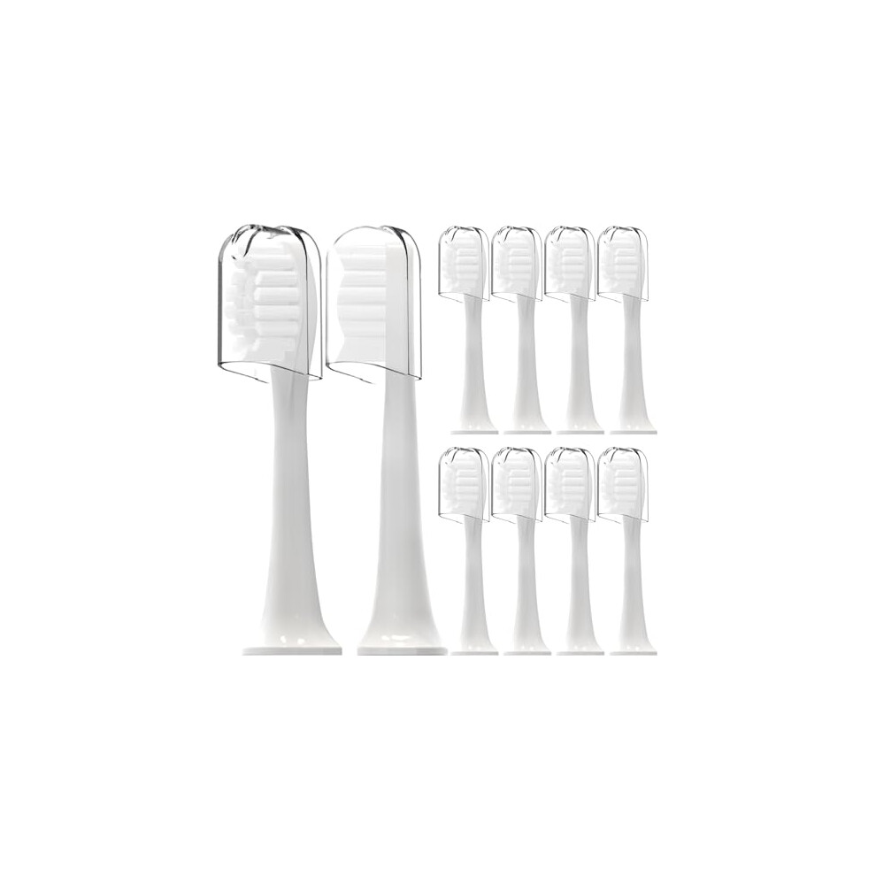 Iorilip Replacement Toothbrush Heads Compatible With Suri Electric Toothbrush,For Suri Sonic Electric Toothbrush,With Dust Cover,10 Pack (Sea Mist, M)