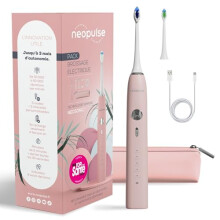 NEOSONIC - Sonic Electric Toothbrush - 3 Months Battery Life - 15 Modes - USB-C Rechargeable - 2 Min Timer - 2 Heads Included - 2 Year Warranty - Pink