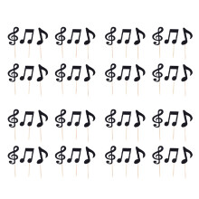 60 Pcs Music Notes Themed Cupcake Topper Paper Cake Inserts Card Wedding Cake Topper Decoration