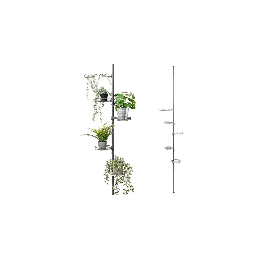 Bremermann Telescopic Flower Shelf With 4 Shelves And Climbing Aid, Suitable For Use In The Living Room, Hallway, Bathroom, Or Kitchen - With Variable 4057993610798