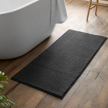 Catherine Lansfield Bobble 50x120cm Bath Runner Charcoal Grey