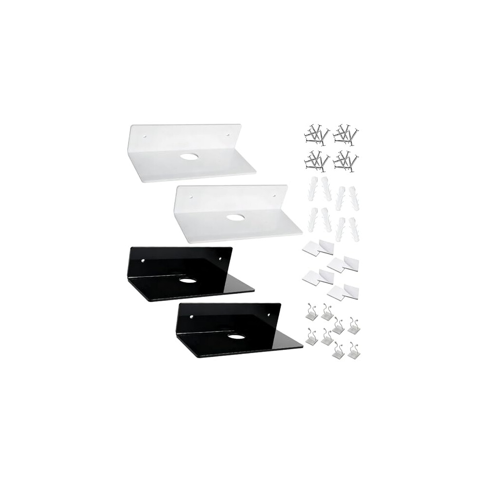 4 Pcs Stick On Shelves,Floating Adhesive Shelves For Wall, No Punching Required, Acrylic Shelf,Suitable For Bedrooms, Living Rooms, Bathrooms And 721805116399
