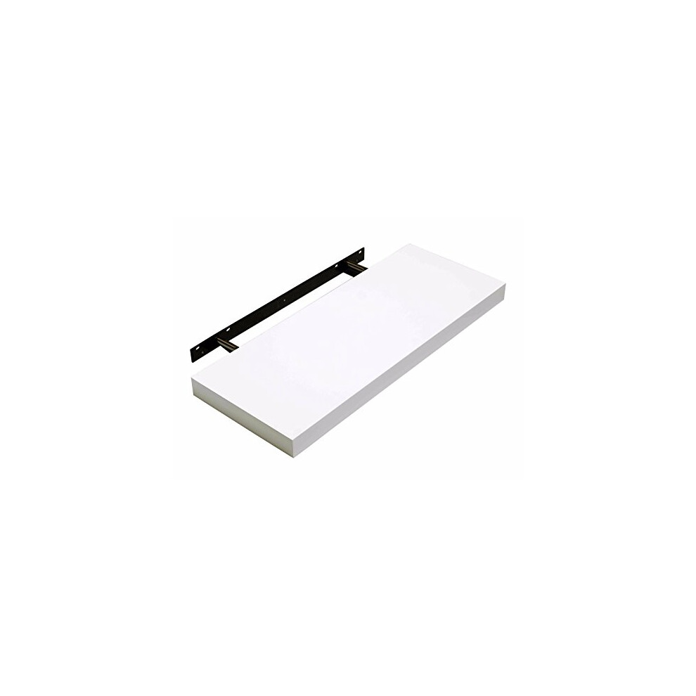 Optimal Products Hudson High Gloss Floating Shelves Shelf Shelves Display Unit Wall Mounted Storage (White High Gloss, 900 X 235 X 38 Mm) 5060523973385