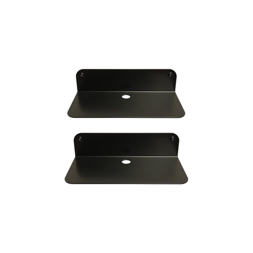 Galleksa Set Of 2 Floating Metal Wall Mounted Shelves 24Cm Black 5060587710209