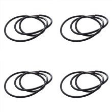 4X, 19.75 Inch 3mm Fashion Rubber Cord Necklace with Stainless Steel Closure - Black