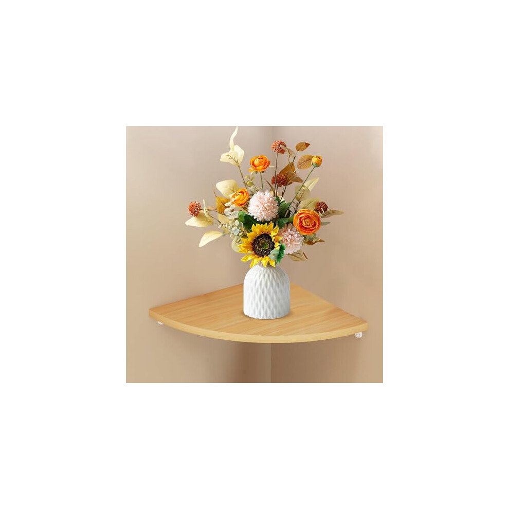 Yeqqzq Corner Shelves, Wooden Floating Corner Shelf Wall Mount, Space-Saving Floating Shelves For Corner Wall, Ideal Corner Shelf For Living Room, 707630176357