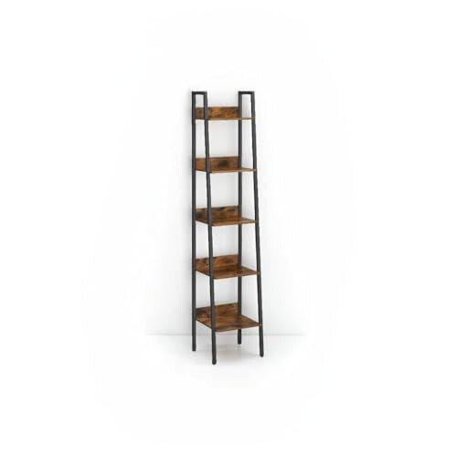 5-Tier Narrow Ladder Shelf - Rustic Industrial Style Kitchen Storage