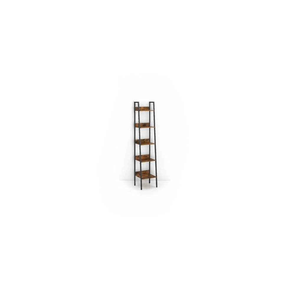 5-Tier Narrow Ladder Shelf - Rustic Industrial Style Kitchen Storage 5061068370134