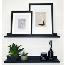 pf+a Floating Shelves Black 70cm Shelves - Set of 2 70cm Black Modern Shelves - Wall Shelves For Bedroom, Living Room, Office (AKVI665)