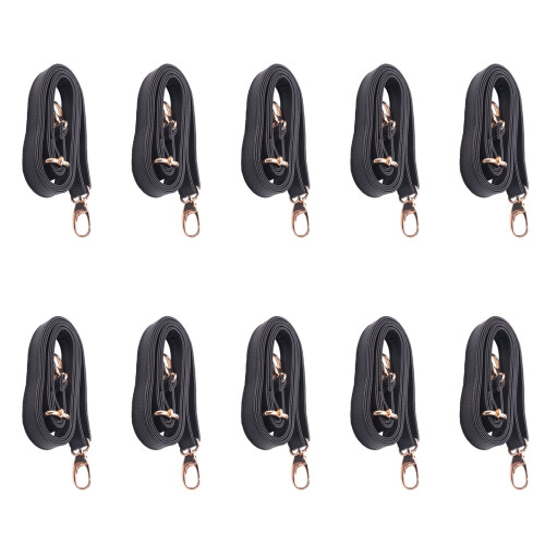 10X DIY Replacement Leather Bag Shoulder Strap Handle  Body Adjustable 140 x 2cm, Black