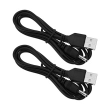 ECSiNG 2PCS USB Charger Cable USB to DC 3.5mm Round Hole Charging Cord Compatible with Fairywill Electric Toothbrush Stereo Small Fan Cleanser 5V 1A 1